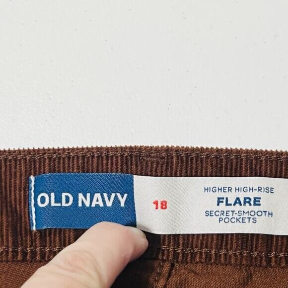 Old Navy Women's Higher High Rise Flare Brown Corduroy Pants Size 18 Y2K Retro - Picture 5 of 9